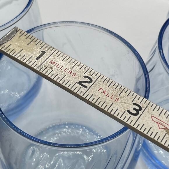Vintage Libbey Misty Blue Swirl 3.75" Beverage Drinking Juice Glasses Set of 4 - Picture 4 of 5